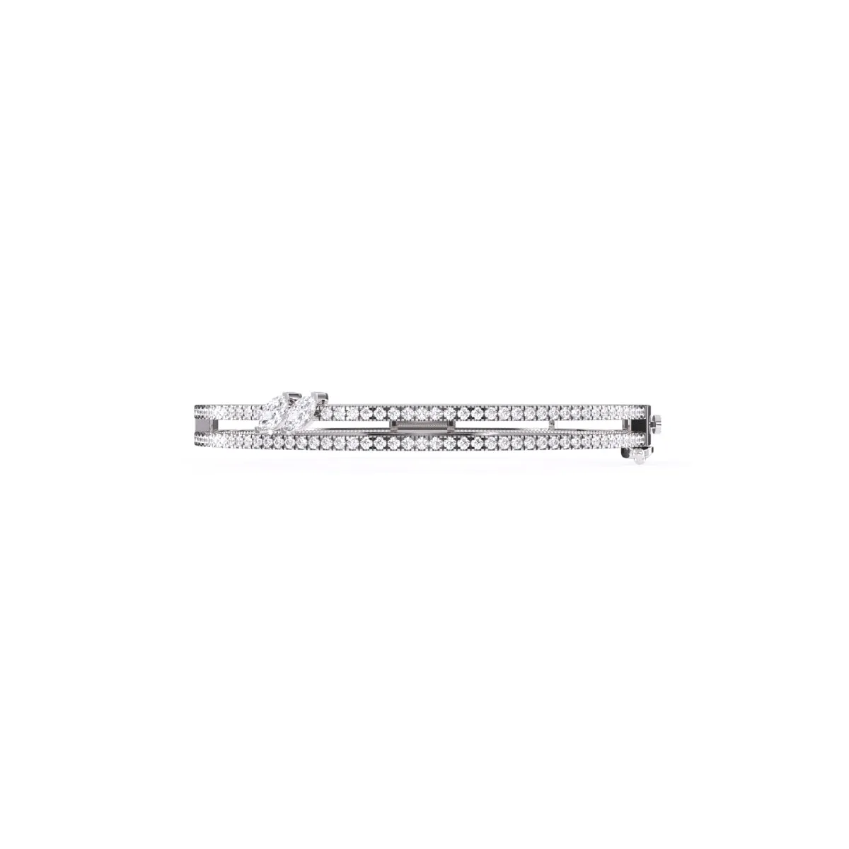 Stackable Two Row Round Diamond Bracelet
