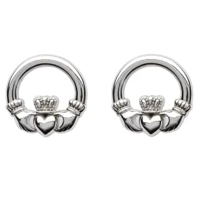 Sterling Silver Claddagh Stud Earrings SE2119