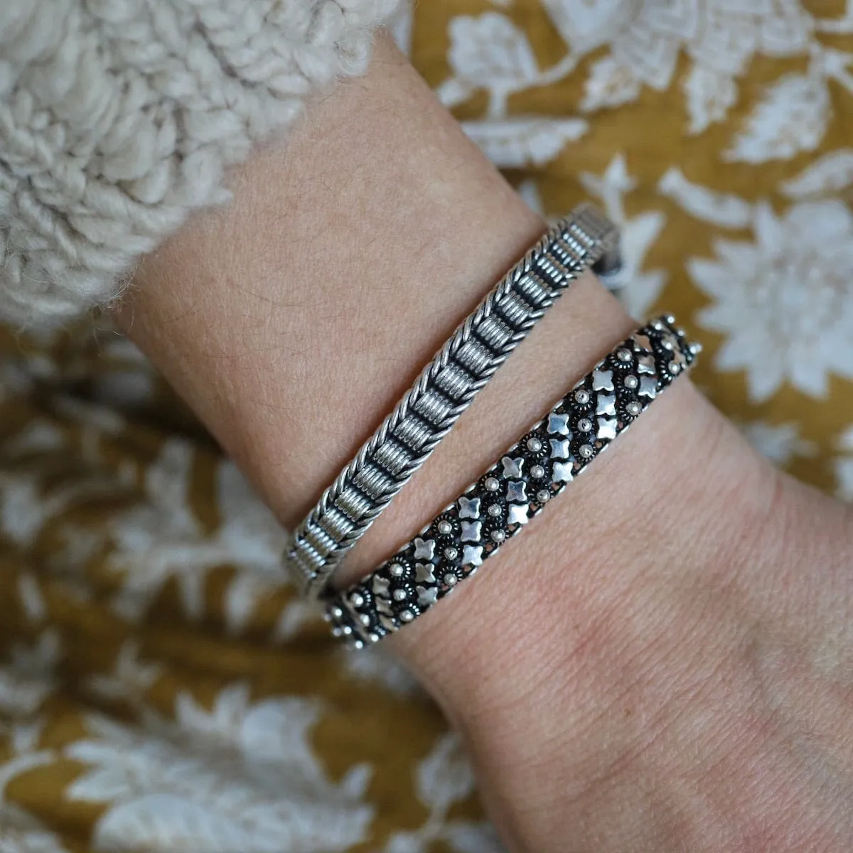 Sterling Silver Coil Woven Bali Chain Bracelet