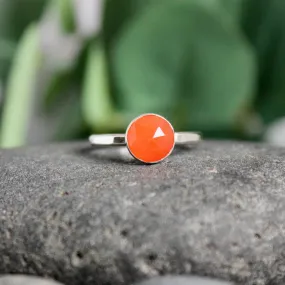 Sterling Silver Orange Carnelian Stacking Ring
