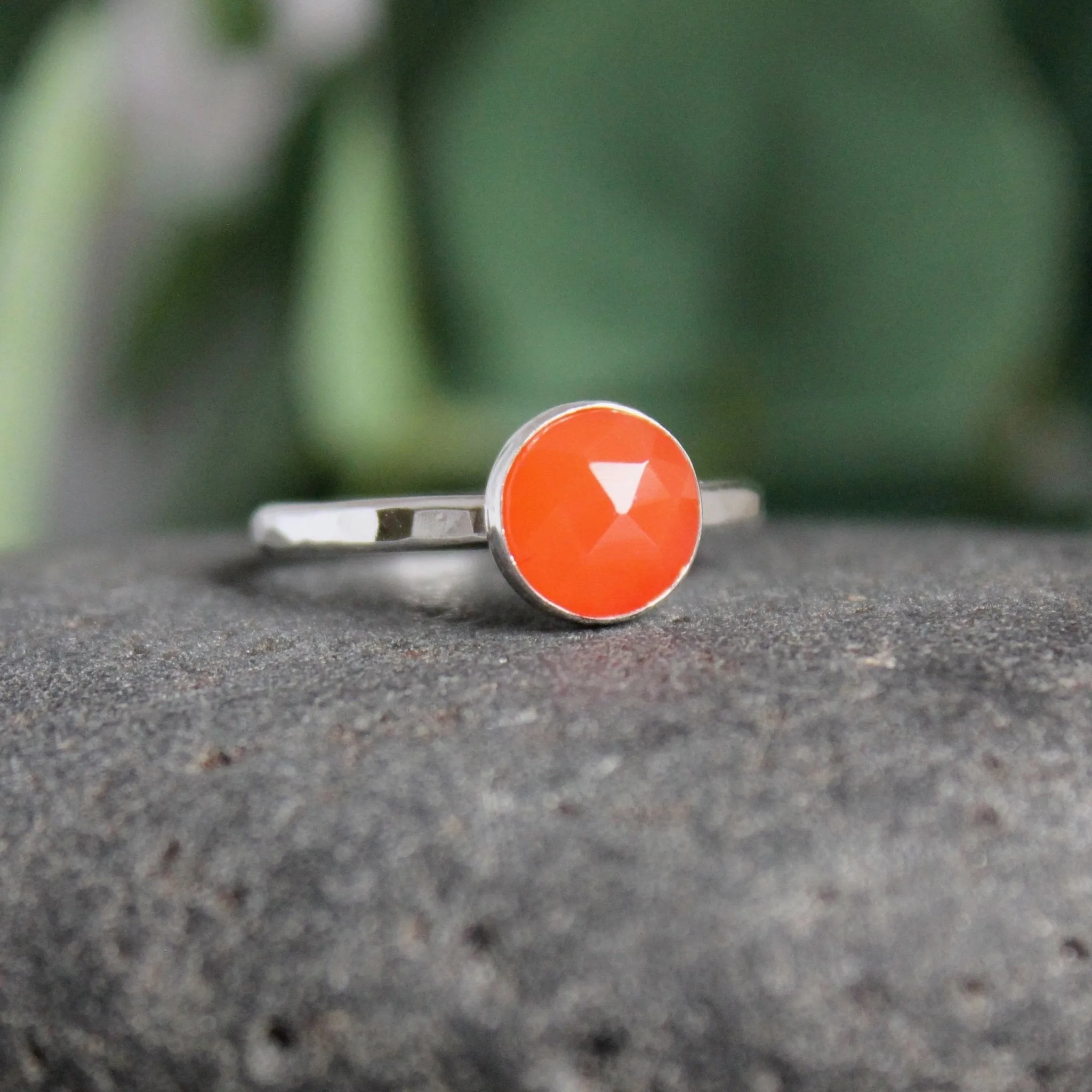 Sterling Silver Orange Carnelian Stacking Ring
