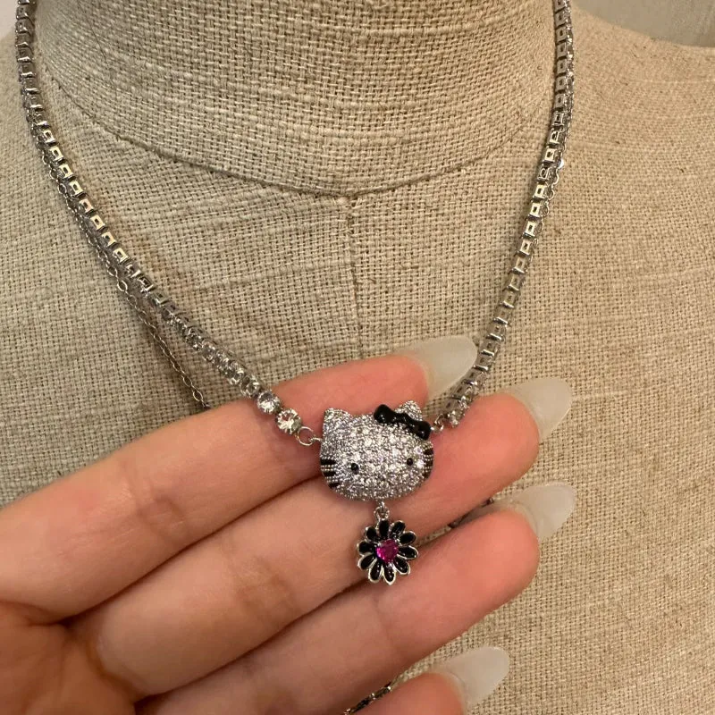 Sweet Kitty Flowers Necklaces KI456