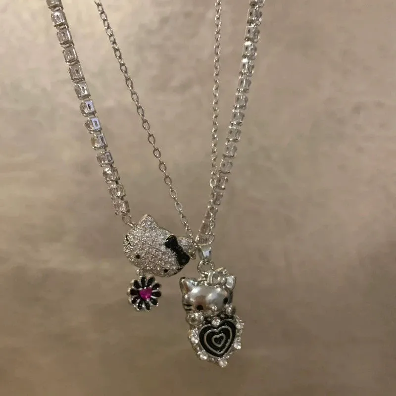 Sweet Kitty Flowers Necklaces KI456