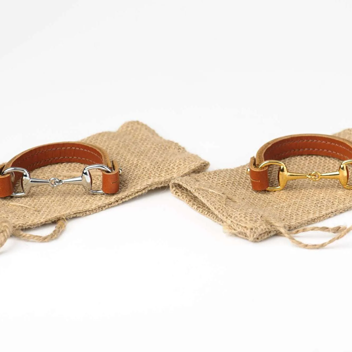 Tan & Brass Buffalo Bit Bracelet
