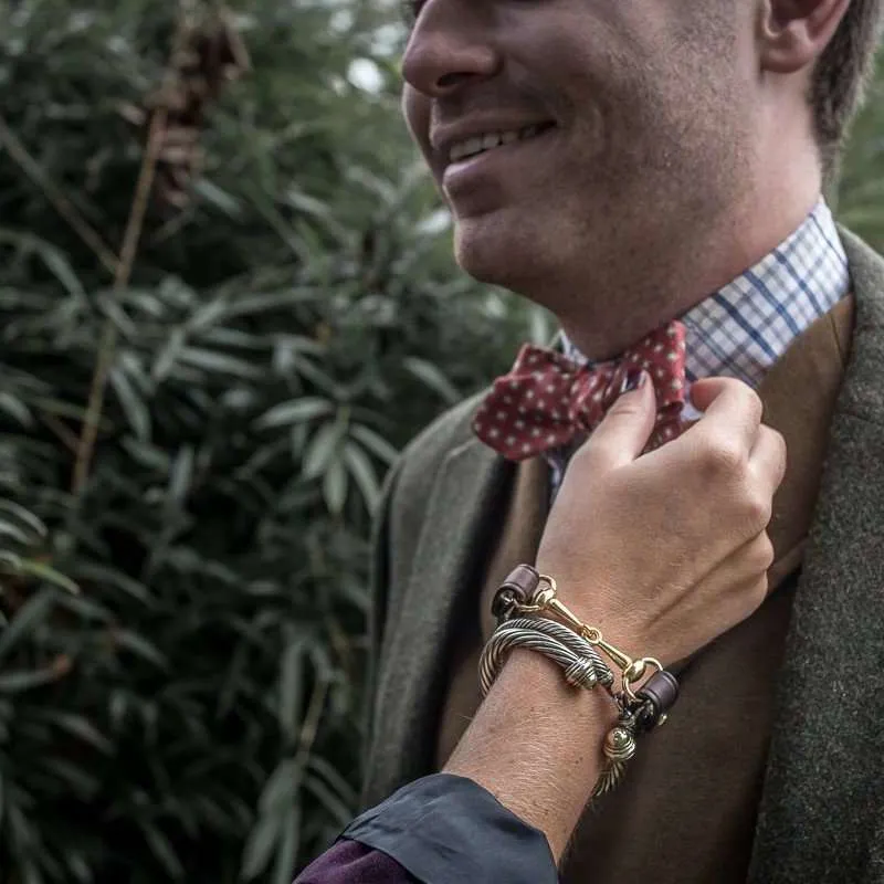 Tan & Brass Buffalo Bit Bracelet
