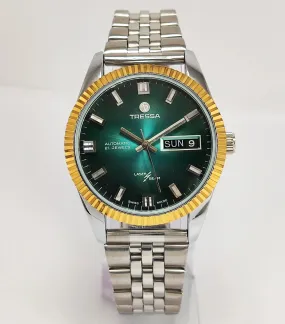 Tressa Automatic 2066 Green Dial Day Date Men's Watch