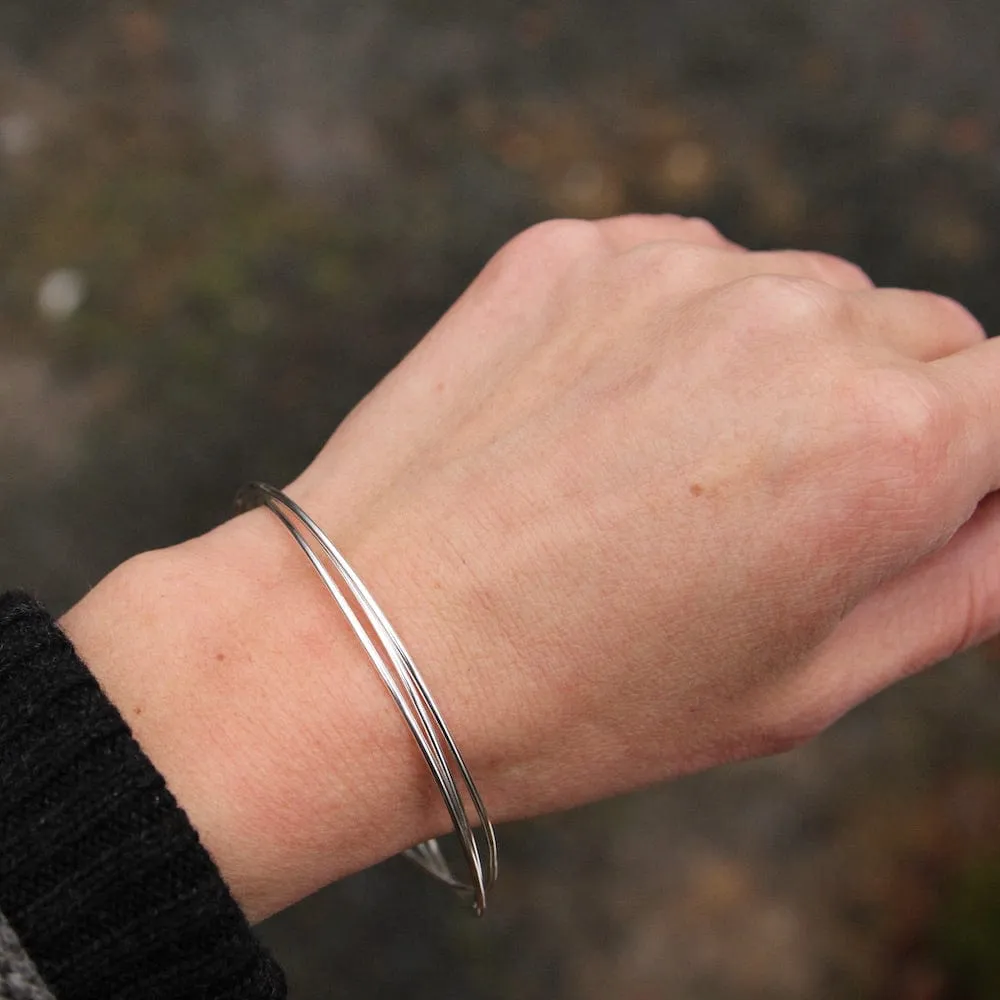 Triple Whisper Wire Bangle