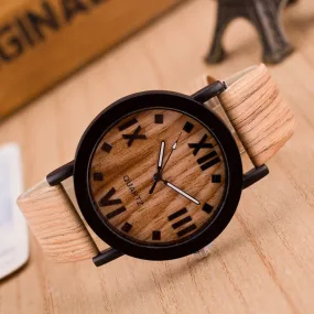 Watch Women Watches Relogio 2017 Fashion wood watch  reloj mujer Leather Roman Numerals Analog Quartz Clock
