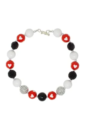 White & Red Heart Bubblegum Necklace