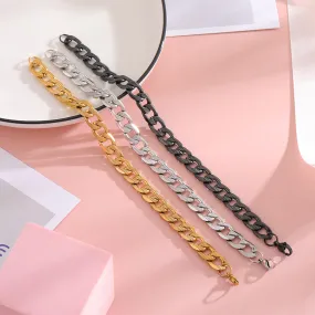 Wholesale Simple Stainless Steel Cuban Chain Bracelets