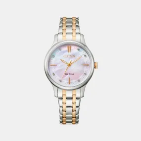 Women's Analog Stainless Steel Eco-Drive Watch EM0896-89Y