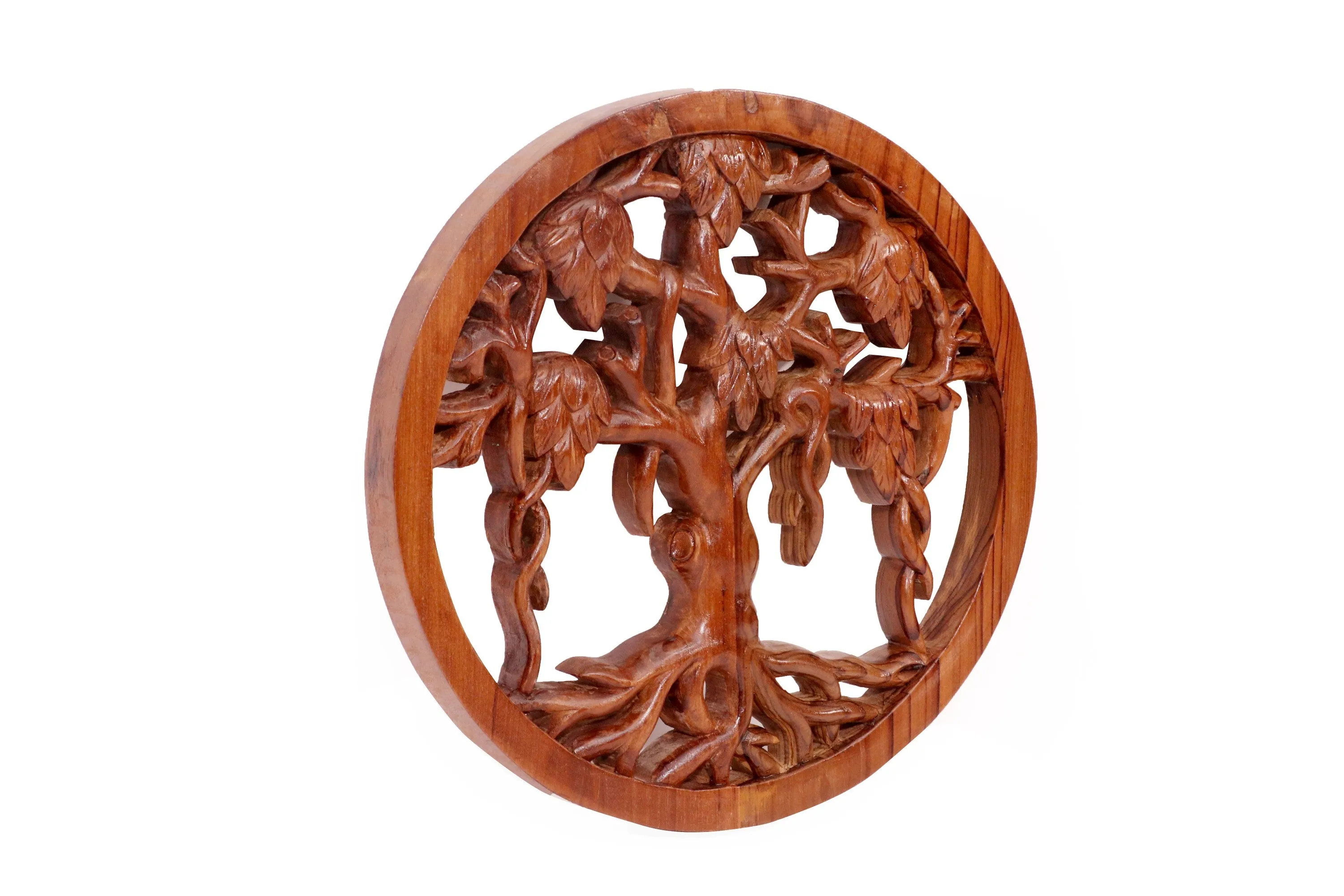 Wooden Teak Ring Tree Wall Decor